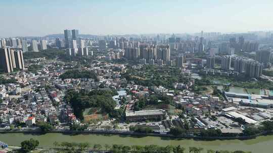 航拍江门大景江门城市建设