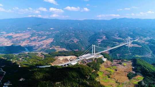 航拍亚洲第一高桥龙江大桥4K超清视频
