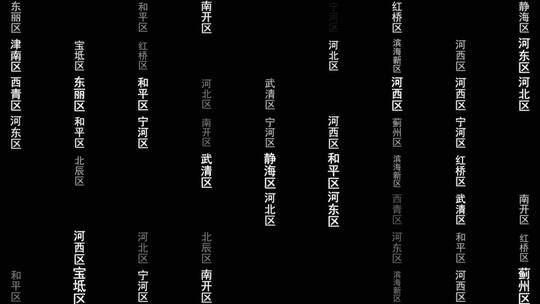 天津各区文字粒子动画墙背景