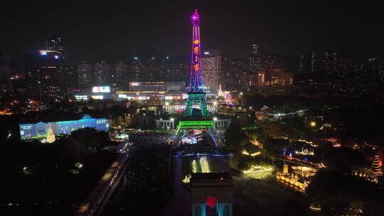深圳世界之窗烟花秀航拍视频素材模板下载