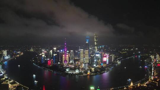 上海外滩全景4K航拍视频素材模板下载