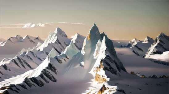 AIGC素材 雪山山峰自然风景