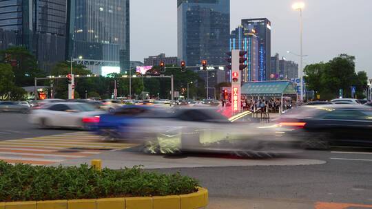 城市夜晚街景车流实拍合集