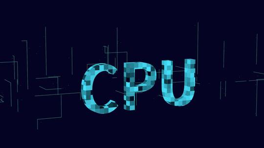 CPU三维科技感电路板生长线条场景