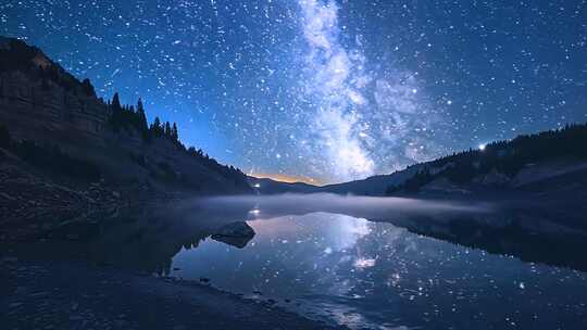 星空 星海夜景空镜 银河系星座 斗转星移