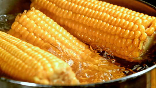 新鲜玉米食材特写慢动作镜头