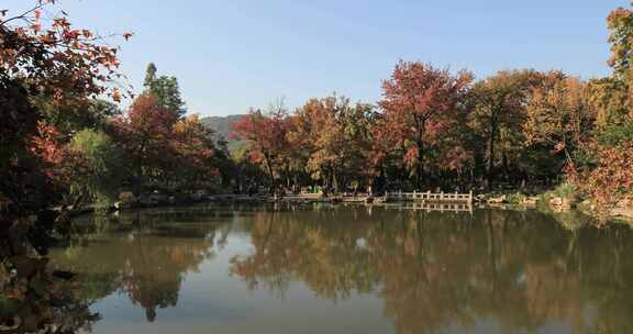 秀丽苏州天平山秋天景色