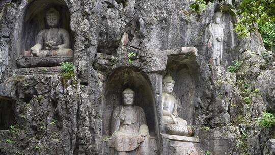 杭州灵隐寺飞来峰塑像