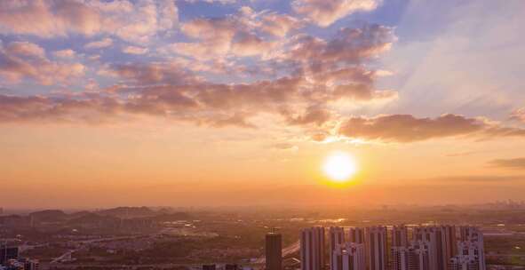 黄昏夕阳日落落日彩霞晚霞延时