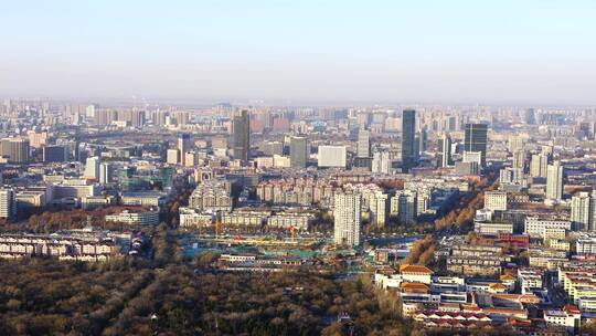 济南市交通建筑历下区经十路城市天际线