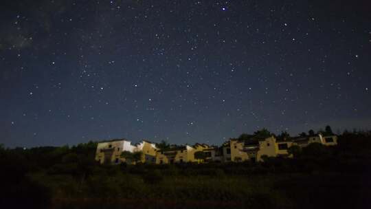 星空 星轨 村庄  古建筑 徽州视频素材模板下载