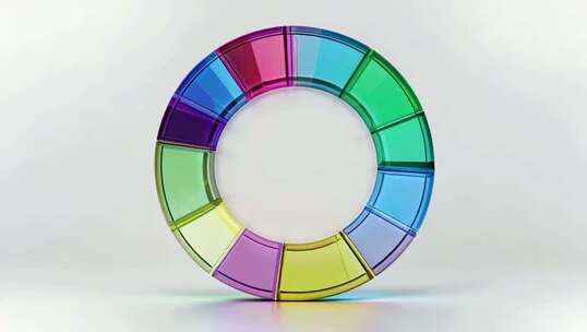 彩色立体环形调色板展示