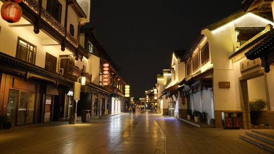 南京秦淮河区域夫子庙，老门东人文风景夜景