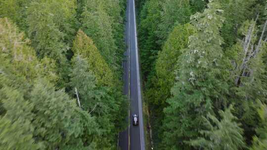 航拍森林公路风景汽车行驶自驾游汽车广告