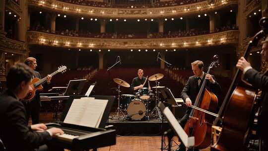 音乐厅乐队现场演奏素材
