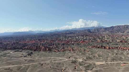 航拍甘肃张掖七彩丹霞5A景区