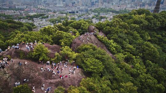 航拍杭州西湖/宝石山/白堤黄龙体育中心视频素材模板下载