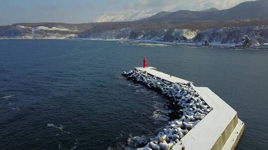 日本北海道知床宇登吕灯塔海景风光