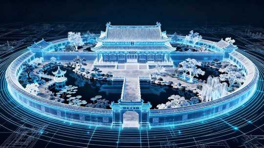 古风建筑3D渲染效果