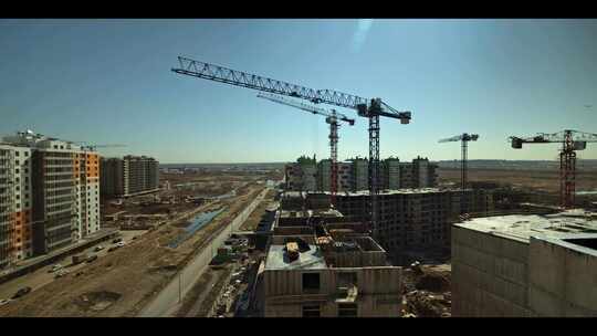 城市建设地产开发建筑工地塔吊4k素材视频素材模板下载
