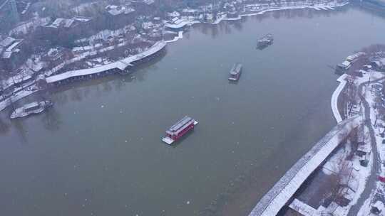 周至水街  下雪  冰雪世界