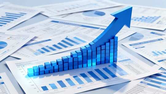 商务金融数据报表箭头增长上升趋势视频
