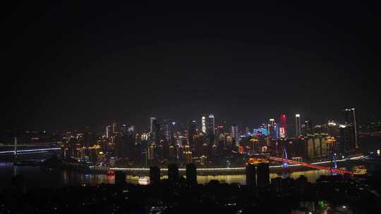 重庆夜景全景渝中区大景夜晚城市建筑风光