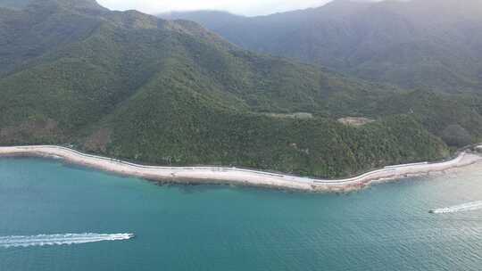 4K航拍深圳大鹏海岸线碧海蓝天