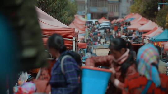 民族赶集视频云南少数民族集市赶街视频素材模板下载