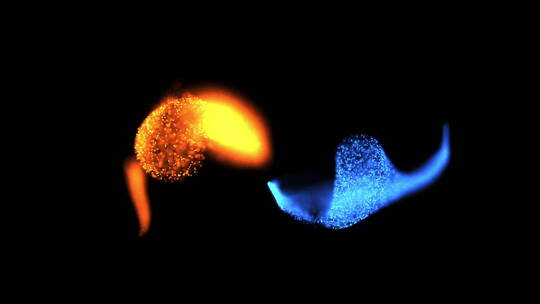 发光蓝色金色粒子抽象形状旋转动态科幻视频
