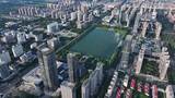 洛阳城市CBD楼房建筑道路交通航拍高清在线视频素材下载