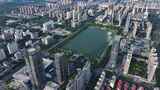 洛阳城市CBD楼房建筑道路交通航拍高清在线视频素材下载