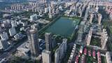 洛阳城市CBD楼房建筑道路交通航拍高清在线视频素材下载