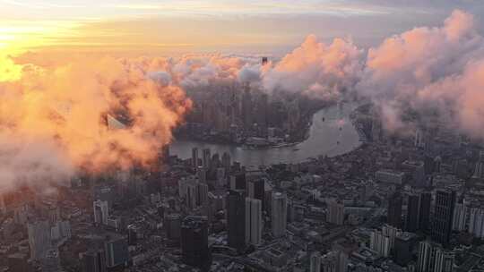 上海平流雾天气航拍