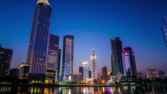 武汉城市地标西北湖夜景实拍视频