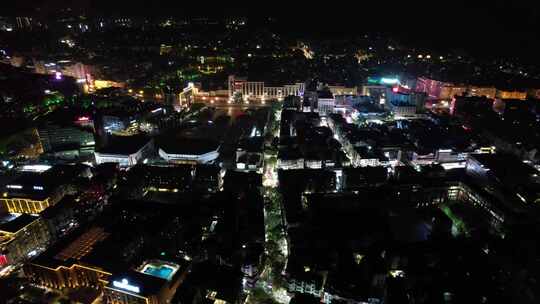 航拍广西桂林夜景桂林城市风光