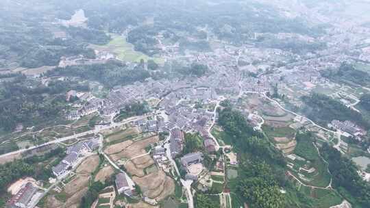 湖南岳阳市张谷英村大景航拍