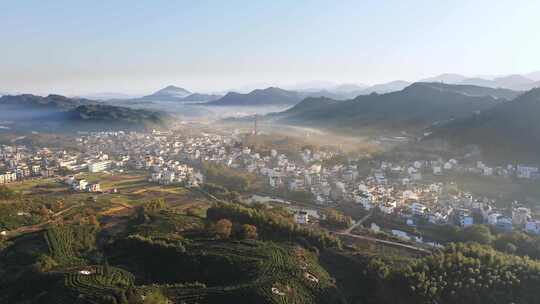 皖南山区深秋清晨景色