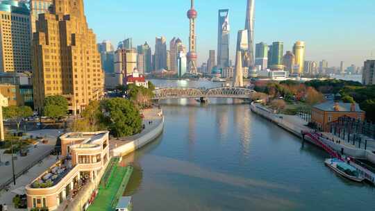上海外滩黄浦区虹口区城市风景视频素材