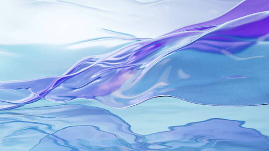 水面上飘动的布料3D渲染