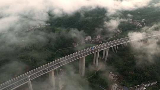 高速公路 高速 航拍高速 高速山区