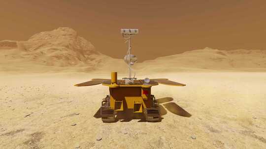 火星探测器 天问一号 探索太空视频素材模板下载