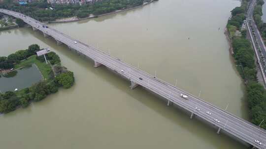 河流公路航拍