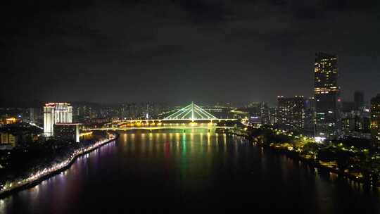 航拍惠州东江合生大桥夜景