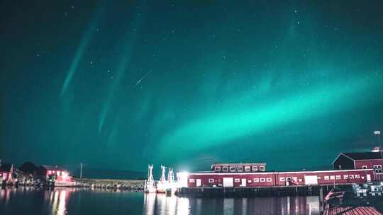 北极光绿光星空夜空美景时间流逝视频素材模板下载