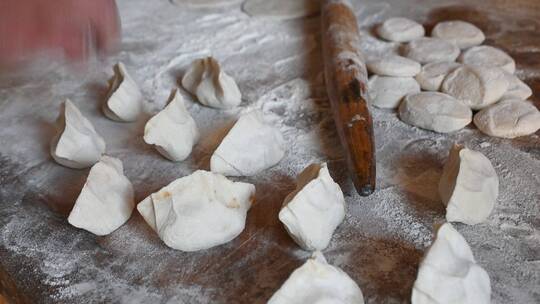 饺子传统手工包饺子过年冬至4K素材