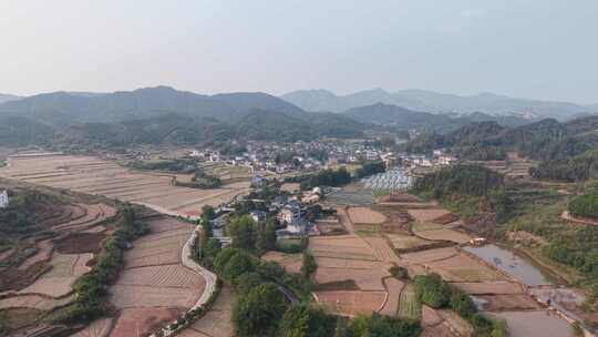 丘陵山川农田种植航拍