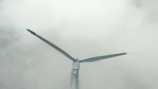 电力风车雪景云海风光4K航拍视频素材模板下载
