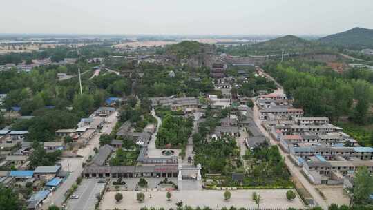 河南商丘芒砀山旅游区夫子山景区航拍