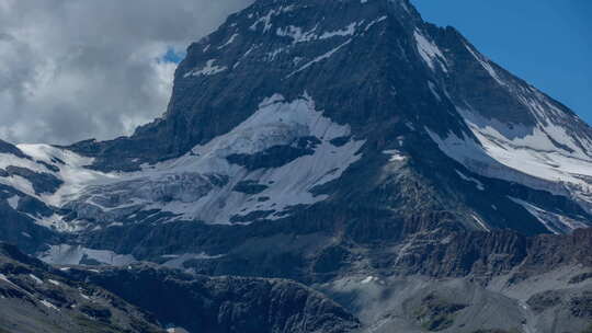 阿尔卑斯山雪峰延时视频素材模板下载